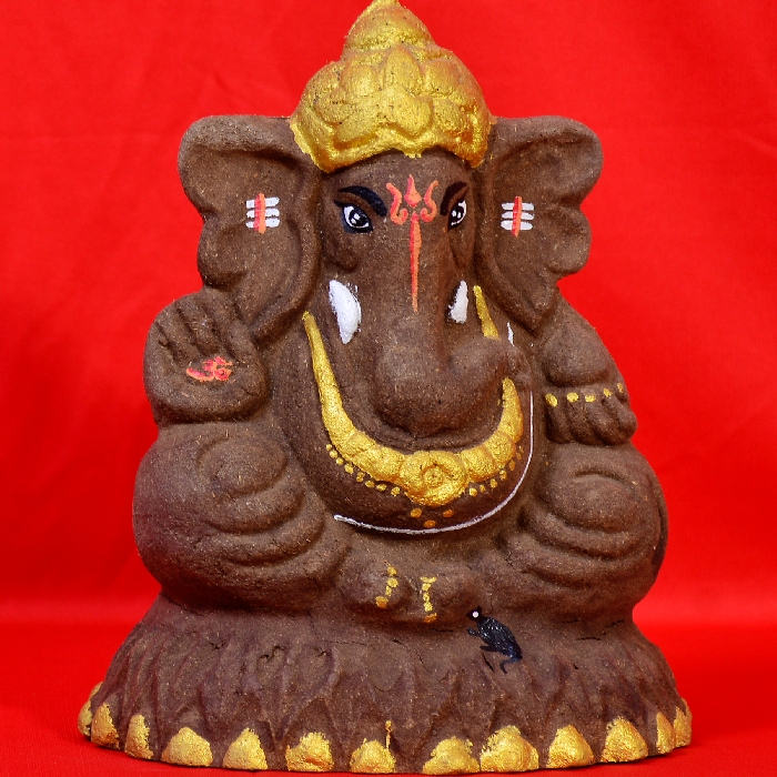Lord Ganesha Idol | Pure Cow Dung Eco-Friendly Wall Hanging Sculpture