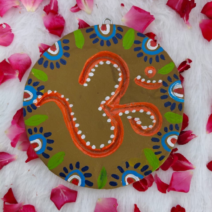 Cow Dung Om Wall Hanging | Eco-Friendly Decorative Art